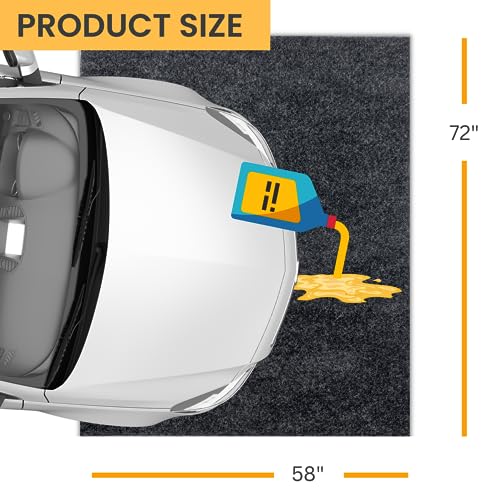 SAVUK Oil Spill Mat Premium Absorbent Oil Pad Reusable/Durable/Waterproof Contains Liquids, Protects Garage Floor Surface (Grey, 58" x 72")