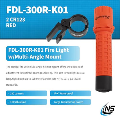 Nightstick FDL-300R-K01 Tactical Fire Light with Multi-Angle Helmet Mount - style: Light w/ Mount