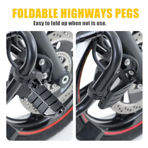 1.25" Motorcycle Highway Footpegs, Adjustable Footrest Pegs Mounting P-Clamps Compatible with Harley Sportster Touring Softail Dyna Honda Kawasaki Suzuki Yamaha 1-1/4" Engine Guard - color: Black Style 7