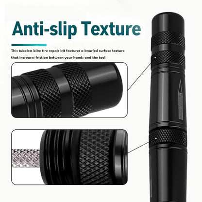 New Tire Repair Kits with 5 Tire Plugs,Dual-Ended Tubeless Bike Tires Repair Kit with Reamer & Insertion Fork,Portable Flat Tires Repairs Kit for Mountain Road Bicycle/Autos