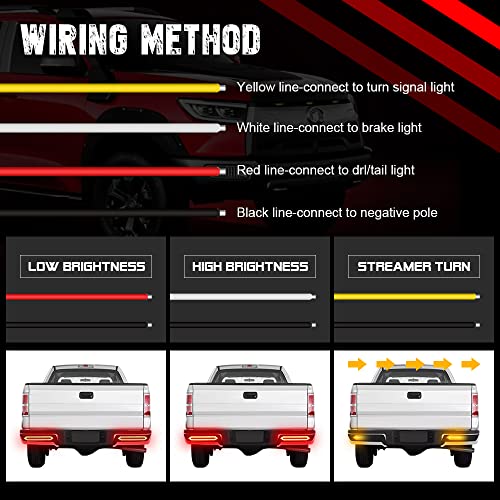 100 LED Trailer Tail Lights,2835SMD Bright Tail/Stop/Brake/Sequential Turn Signal Light Waterproof LED Tail Light Bar for Trailer Truck RV Pickup SUV Van DC12-30V - color: Red&Yellow