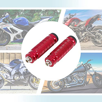 F FIERCE CYCLE 1 Pair 6mm Aluminum Aolly Motorcycle Rearsets Rear Set Footrest Footpeg Foot Rest Peg Motorbike Cycling Red - color: Red
