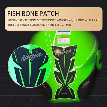 NIGHT CAT Compatible Ninja 400 Ninja 500 Motorcycle Fuel Tank Pad Kit Side Fuel Knee Guard Sticker Fuel Tank ProtectorGreen） - color: Green