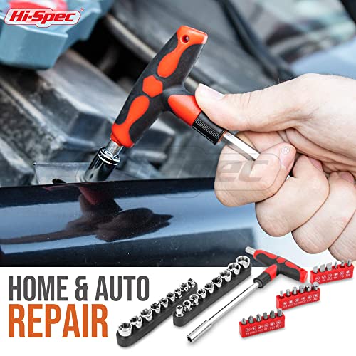 Hi-Spec 73pc Home and Garage Tool Kit Set. Essential Household and Auto Repair Tools. Includes Pliers, Sockets, Wrenches and a Hex Key Set in a Toolbox Carry Case - size: 73 PCS
