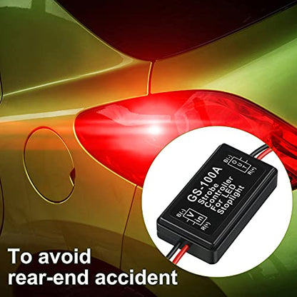 Frienda 4 Pieces Brake Light Flasher Strobe Tail Light LED Module Flash Strobe Controller for Motorcycles Cars Trucks 12-30 V