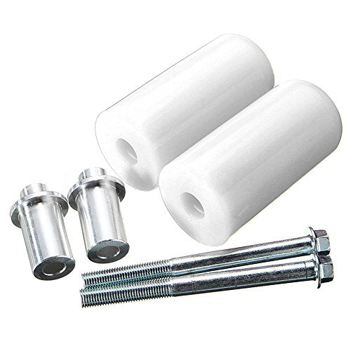 Frame Sliders, Universal Motorcycle Frame Sliders Anti Crash Protector for Yamaha Honda Suzuki (White)