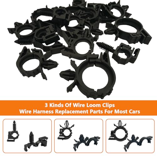 180Pcs Wire Loom Clips for Car Push Mount Zip Ties Assorted Sizes Automotive Fuel Line Cable Ties 6 Inch Wire Holder for Car Zip Ties Anchors Screw Mount Zip Tie Automotive Wiring Clip