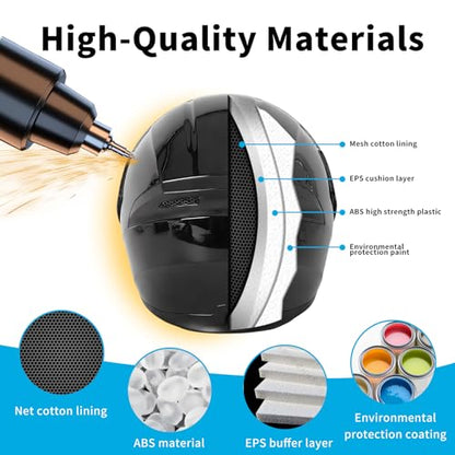 Motorcycle Bluetooth Modular Helmet, DOT FMVSS-218 Approved Flip Up Full Face Motorcycle Dual Visor Helmet, with Dual Speakers and Microphone, for Adults Men and Women