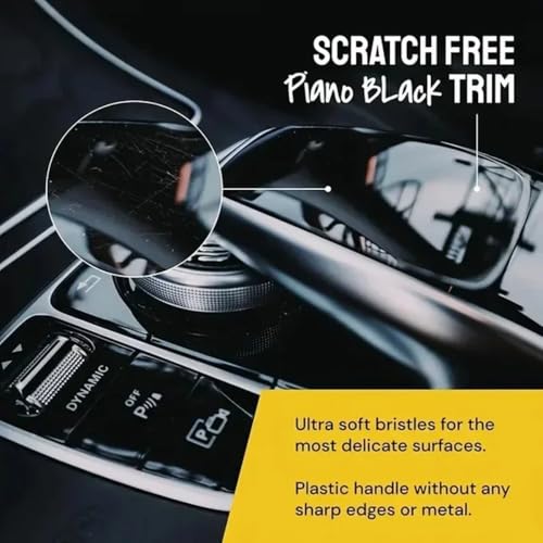 DOUBLE ZEE 3PCS Car Exterior Interior Detail Brush Boar Hair Bristle Brushes for Car Cleaning Auto Detail Tools Detailing Brushes