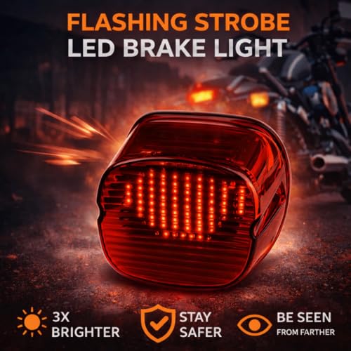 Eagle Lights Red Strobing LED Tail Light Upgrade for Harley Davidson - No Window - color: Red with No License Plate Window