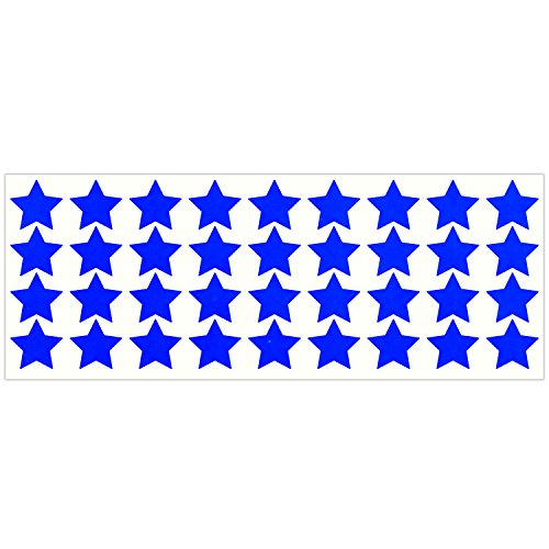 LiteMark Reflective Blue 1 Inch Stars Sticker Decals for Helmets, Bicycles, Strollers, Wheelchairs and More - Pack of 36 - color: Light Blue