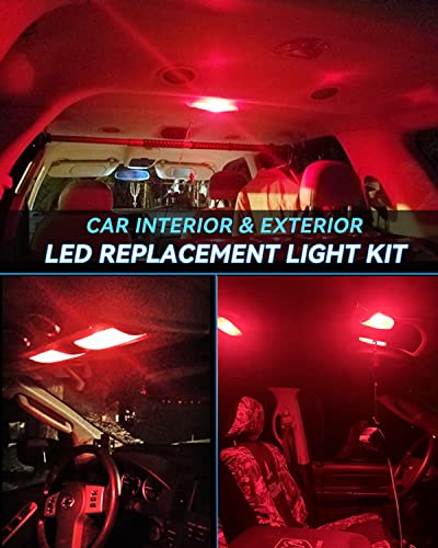 Keiurot 1893 Led Bulb 1895 1815 1816 53 57 Bulb BA9S Led Bulb for Indicator Lights Car Dome Map Trunk License Plate Courtesy Step Light Red DC AC 12V, 10-Pack - color: Red BA9S Led Bulb