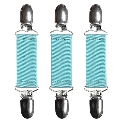 Classic Mitten Clips (3-Pack) — Heavy-Duty Glove Keepers, Cinch Clips for Skiing, Work, Dress; Fabric-Safe Plastic Insert (Lake Green, 1 inch) - color: Lake Green, size: 1 inch