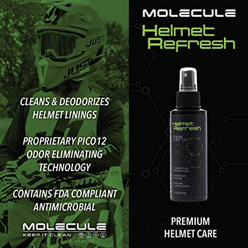 Molecule Helmet Care Kit | Complete Helmet Cleaning System | Anti-Fog, Cleaner Polish, Refresh & Rain Repel | For Helmets, Visors & Goggles | 4 oz + 3 Microfiber Towels
