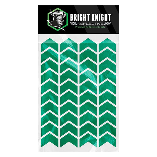 Bright Knight Decals Chevron Hard Hat Reflective Stickers, 1" Green Acyclic Adhesive Vinyl Tape Made with 3M Reflector Tape, Bicycle Helmet Reflective Tape Outdoor Waterproof for High-Visibility - color: Green, size: 1 pk