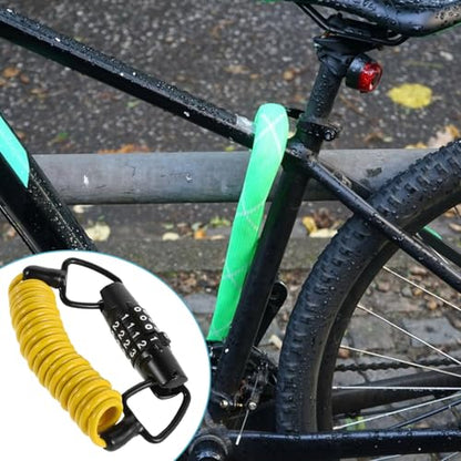BESTYASH Motorcycle Helmet Lock Cable Retractable 4-Digit Combination Bike Lock Steel Wire Anti-Theft Lightweight Security for Bicycle Scooter Accessories