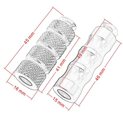 Buachois 2 Pair CNC Motorcycle Knurled Shifter Peg Anti-Skid Gear Shift Brake Lever Foot Pegs Pedal 6mm Hole Front Footrests for Mounting Bolts Moto (Blue) - color: Blue