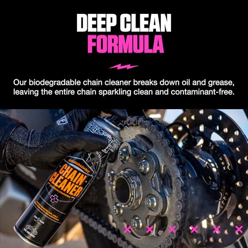 Muc-Off Motorcycle Chain Cleaner, 16.9 fl oz - Chain and Degreaser Spray for Cleaning - for On and Off-Road - size: 13.5 Fl Oz (Pack of 1)