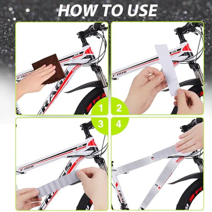 10PCS Reflective Stickers,1.25 x 6 inch Safety Reflective Tape for Car Helmets Mailboxes Bike,High Visibility Outdoor Waterproof Reflective Patch - color: White