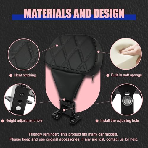 Rider Driver Backrest, Detachable Adjustable Plug-in Rider Backrast Fit for Harley Davidson Touring Road Glide Electra Glide Street Glide Road King CVO 2009-2026, Black Diamond Grid - color: Black New