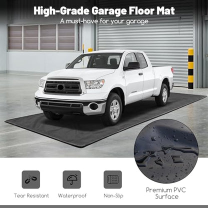 IRONMAX Garage Floor Mat, 9’ x 22’ Waterproof Floor Containment Mat with Cleaning Squeegee, Car Parking Mats Prevent Leaks Spills for Snow Ice Water and Mud - size: 9' x 22' (Rectangular)