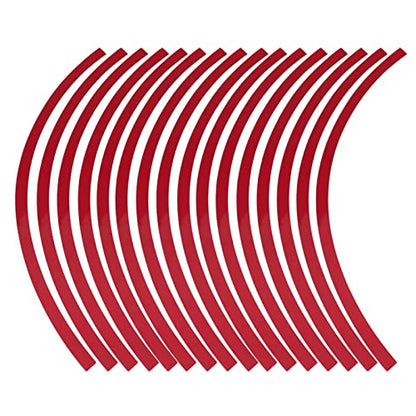 Ymiko Reflective Wheel Rim Stripe Decal Sticker Universal Wheel Reflective Pinstripe Decal Tape Sticker Car Motorcycle Decoration Film for 16-19 inch Rim Size (Red)
