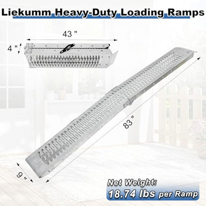 LIEKUMM 83" Folding Motorcycle Ramp, 500 lbs Heavy Duty Loading Ramp for Pickup Trucks, Portable Truck Ramp for Dirt Bike, Trailer, Lawn Mower（1-Pack） - size: 83"L x 9"W（1PC)