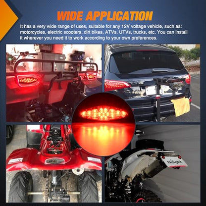 Nilight Motorcycle Tail Lights LED Brake Running Light with License Plate Bracket Dirt Bike Rear Lighting Compatible with Honda Yamaha Kawasaki Suzuki Chopper Turing Cruiser, Red - color: Motorcycle Tail Lights Smoked 2PCS
