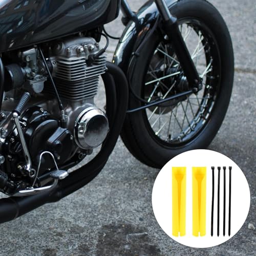 GLEAVI Motorcycle Front Fork Boot Set, Yellow Plastic Shock Absorber Protector Covers for Off-Road Dirt Bikes, Front Lower Fork Tube Guards for Racing and Trail Riding