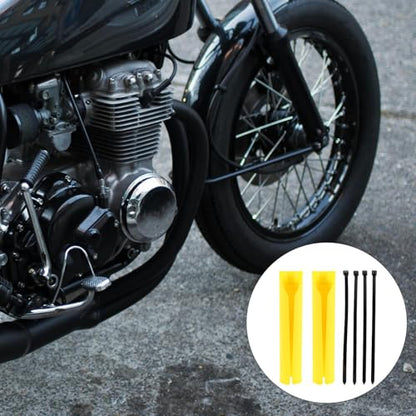 GLEAVI Motorcycle Front Fork Boot Set, Yellow Plastic Shock Absorber Protector Covers for Off-Road Dirt Bikes, Front Lower Fork Tube Guards for Racing and Trail Riding