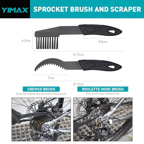 Bike Chain Cleaner Set, Bicycle Cleaning Kit Chain Lube and 500ml Cleaning Spray Biodegradable Bike Chain Lubricant with Brushes Cycling Maintenance (Cleaner-410ML)