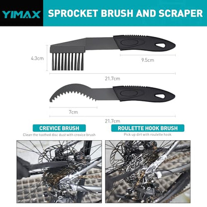 Bike Chain Cleaner Set, Bicycle Cleaning Kit Chain Lube and 500ml Cleaning Spray Biodegradable Bike Chain Lubricant with Brushes Cycling Maintenance (Cleaner-410ML)