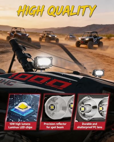 LED Pods, 3 Inch Spot CREE LED Off Road Lights 40W Small Driving Light Pods Backup Reverse Lights Fog Pod Light 2 Packs for Truck Pickup Motorcycle UTV ATV SUV Dirt Bike Surron - size: 3inch - Spot