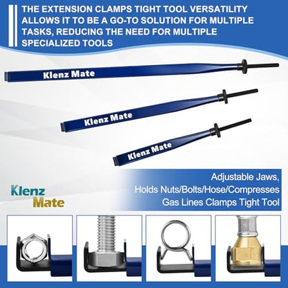 2026 Upgrade Offset Extension Wrench and 3 Different Lengths Extension Clamps Tight Tool, Versatile Vise Grip, Includes 1/2", 1/4" , 3/8" Drive Adapters, Universal Ratchet Extensions for Tight Spaces - color: Blue and Orange