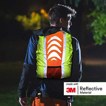 Salzmann Reflective Backpack Cover | Hi Vis, Waterproof | for Cycling & Outdoor Activities | Made with 3M Scotchlite - color: Yellow/Orange (Standard)
