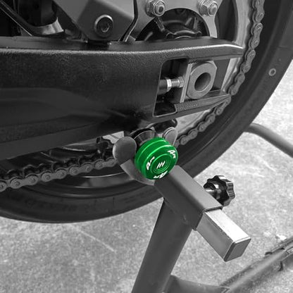 Motorcycle M8 Swingarm Spools Slider For Ninja ZX-4RR 2023-2025 Ninja ZX-4R 2024-2025 Swing Arm Spool Slider Stand Screws CNC Universal Enhanced Protection Accessories (Green) - color: Green