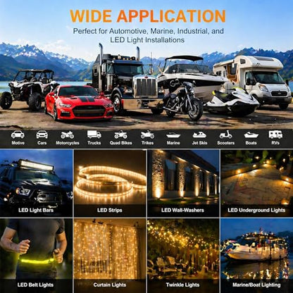 808PCS 50Sets Waterproof Automotive Electrical Connectors Plug Kit Wire Connectors 1 to 6 Pin with Ratcheting Crimper Pliers Fit 16-22 AWG Wire Car Truck Motorcycle Boat Marine