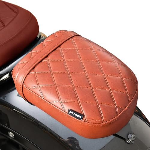 Motorcycle Passenger Comfort Seat Fit for CMX1100 Rebel 1100/DCT/SE 2021-2026, Leather Rear Saddle Back Cushion Pillion Pad, Brown Embossing - color: Rear - Brown-B
