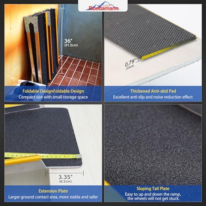 Ruedamann 71" Aluminum Loading Ramps for Pickup Trucks Trailers, Folding Motorcycle Ramp, 600Lbs Capacity, Snowmobile Ramp, ATV Truck Ramps for Dirt Bike, Tractor, Tailgate Bed, Usable Width 8.5", 1PC - size: 71'' - 600 lbs