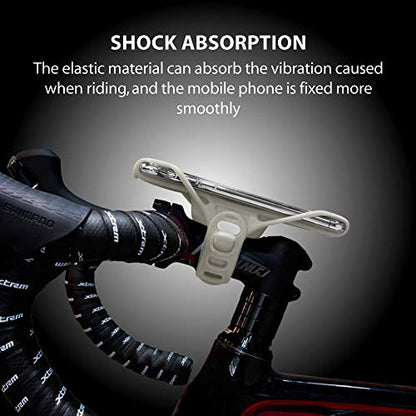 Bone Bike Tie Pro 3, Bike Cell Phone Mount for Stem, Scratch-Free Silicone Holder with Shock-Absorbing Design, Universal Cycling Phone Holder Compatible with Most Smartphones (Gray - Stem) - color: Bike Tie Pro 3 - Gray