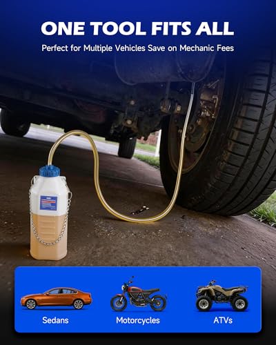 Orion Motor Tech Brake Bleeder Kit, 1L Brake Bleeder Bottle with 30 ml Fluid Extractor, 27 in Hose & Steel Chain, One-Person Brake Bleeding Tool Kit for Cars Motorcycle ATV