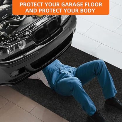 17 x 7.4 Ft Extra Large Garage Floor Mat, Premium Oil Leaks Absorbent Oil Spill Mat,Waterproof Backing Garage Mat,Reusable, Washable, Protects Floor,Durable（PE） - size: 7.4*17FT PE