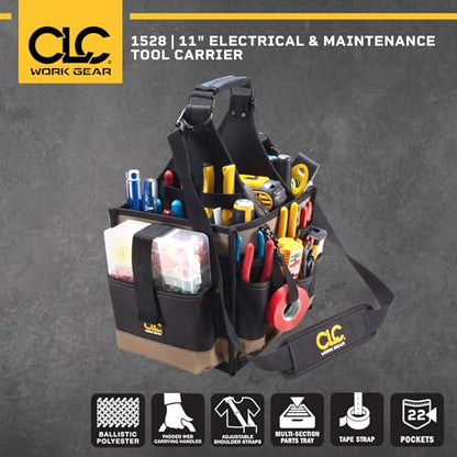 CLC Custom LeatherCraft 1528 Large Electrical and Maintenance Tool Carrier, Black - style: 11-inch Toolbox