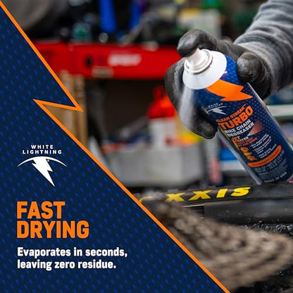 White Lightning Complete Bike Cleaning Kit – At-Home Bicycle Maintenance System with Clean Ride Self-Cleaning Wax Lube, Clean Streak Degreaser, & Bye Bye Dirt 3-in-1 Detailer for Frames & Drivetrains
