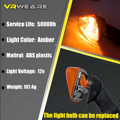 2Pcs Motorcycle Turn Signal Indicator Light Compatible with KAWASAKI ZX6R ZX-6RR KLE500 KLE 650 KLR650 Front/Rear Blinker Lamp (Amber Shell) - color: Amber Shell