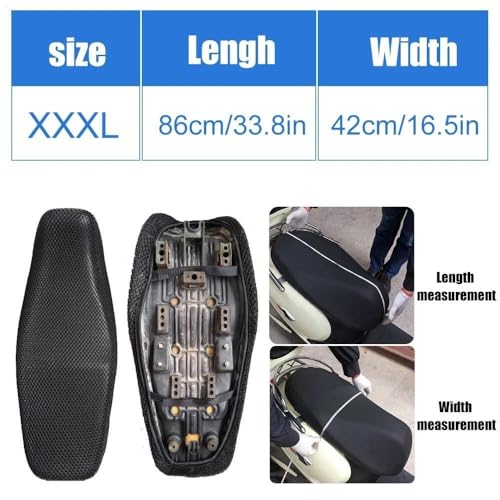 Saddle Protection Cover 1Pcs Breathable Mesh Motorcycle Moped Motorbike Scooter Seat Covers Cushion Anti-Slip Cover S-6XL - color: Color XXXL