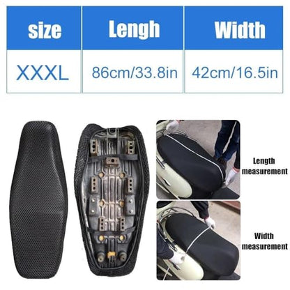 Saddle Protection Cover 1Pcs Breathable Mesh Motorcycle Moped Motorbike Scooter Seat Covers Cushion Anti-Slip Cover S-6XL - color: Color XXXL