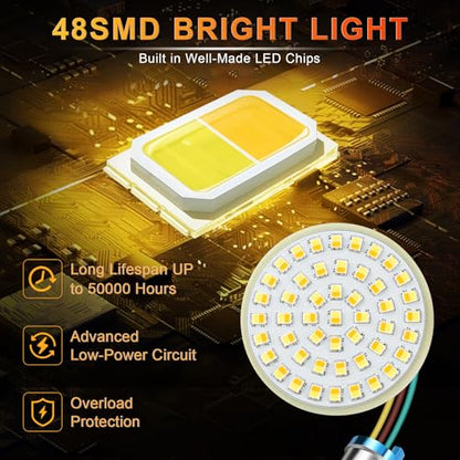 LivTee Extremely Bright Front Turn Signals & Running Switchback LED Lights Panel with 1157 Base Compatible for Harley Dyna Street Glide Road King, Motorcycle Accessories, White/Amber - color: Front - New