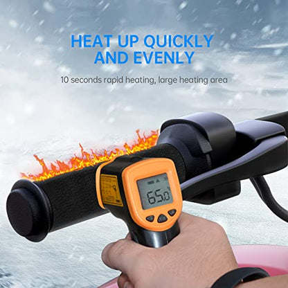 Heated Grip Wraps for Motorcycle/ATV/Bike/Snowmobile,5V USB-A Powered and 6 Gear Temperature, IP67 Waterproof, Fits Grips with Outer Diameter 1.2"–1.5" (for Standard 7/8" Handlebars)