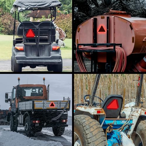 3 Pack Slow Moving Vehicle Triangle Sticker,8 x 7 inch Diamond Grade Reflective Slow Moving Vehicle Sign for Golf Cart Tractor UTV Waterproof,Self-adhesive Vinyl Sign for Easy Installtaion - style: 8"x7" Reflective Sticker-3pack